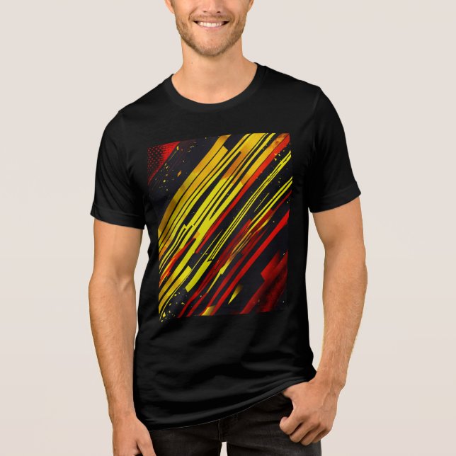 Camiseta Triblenda "Fusión dinámica: Jers deportivos abstractos rojos (Anverso)