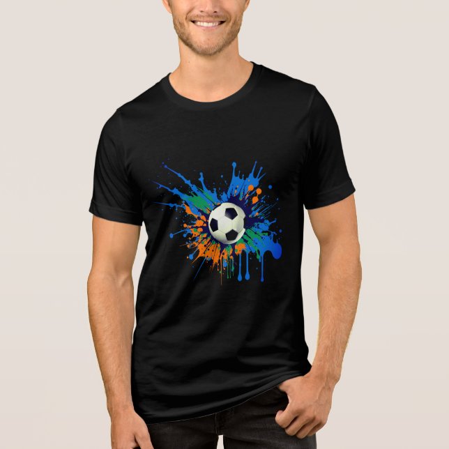 Camiseta Triblenda Fútbol de salpicadura de color (Anverso)