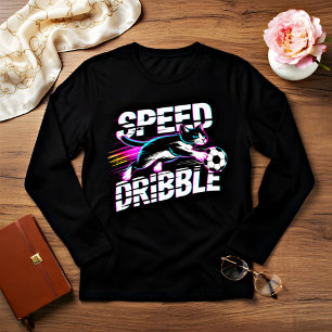 Camiseta Triblenda Fútbol Dinámico y Veloz de Gatos para mujeres