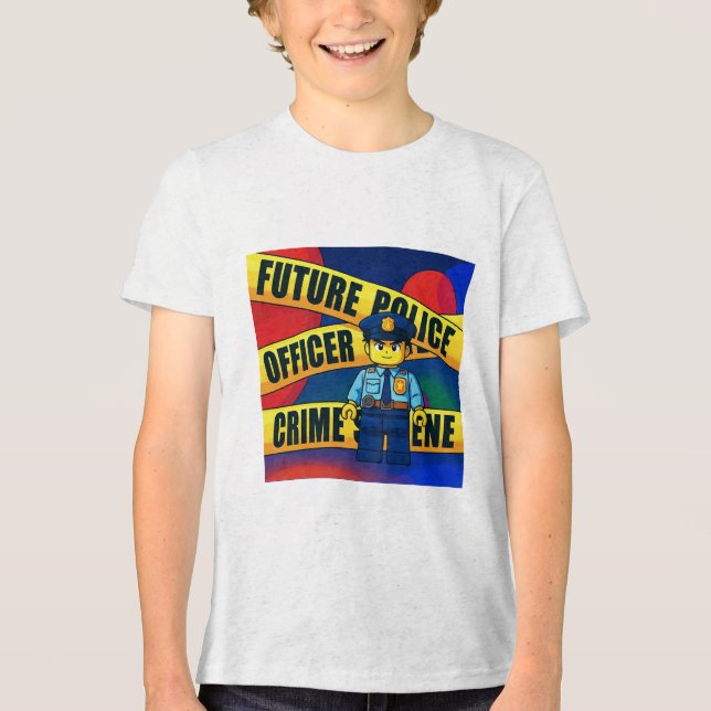 Camiseta Triblenda Future Police Officer, Kids-T-Shirt, Anime (Anverso)