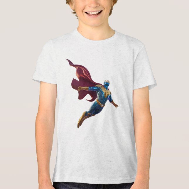Camiseta Triblenda Futuristic Hero in Flight – Bold Sci-Fi Warrior  (Anverso)