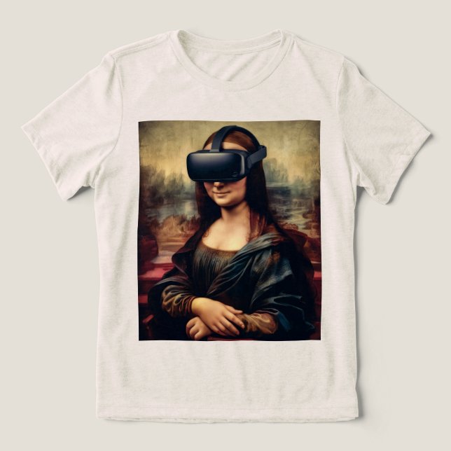 Camiseta Triblenda Gafas de realidad virtual Mona Lisa  (Diseño delantero )