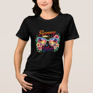 Camiseta Triblenda Gafas de sol de puesta de sol tropical Vibes Solea
