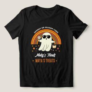 Camiseta Triblenda Gafas de sol fantasmales retro groovy con nombre e