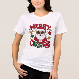 Camiseta Triblenda Gafas de sol geniales de Papá Noel Hipster Cara Re