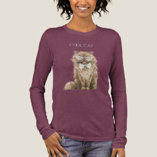 Camiseta Triblenda Gafas Mint Purple Brown Cool Cat