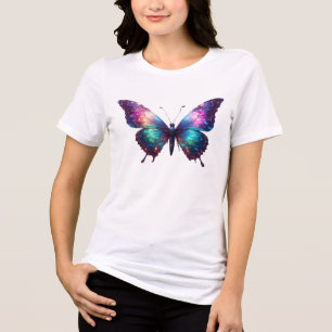 Camiseta Triblenda Galaxia Mariposa Arte - Mariposa brillante colorid