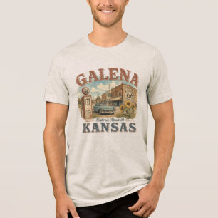Camiseta Triblenda Galena Kansas Ruta Histórica 66 Girasol Vintage