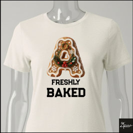 Camiseta Triblenda Galleta de Jengibre Navidad Letra Inicial A