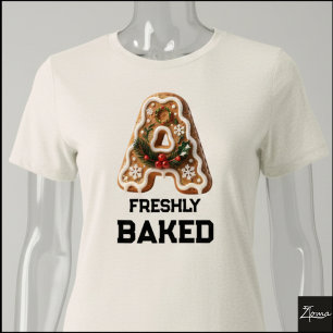 Camiseta Triblenda Galleta de Jengibre Navidad Letra Inicial A