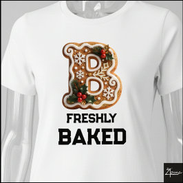 Camiseta Triblenda Galleta de Jengibre Navidad Letra Inicial B
