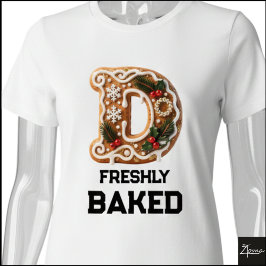 Camiseta Triblenda Galleta de Jengibre Navidad Letra Inicial D