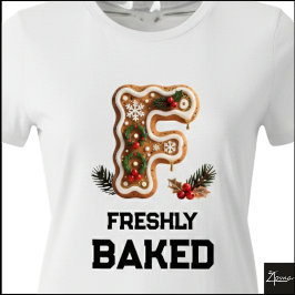 Camiseta Triblenda Galleta de Jengibre Navidad Letra Inicial F