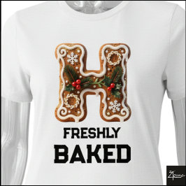Camiseta Triblenda Galleta de Jengibre Navidad Letra Inicial H