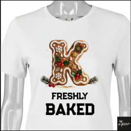 Camiseta Triblenda Galleta de Jengibre Navidad Letra Inicial K