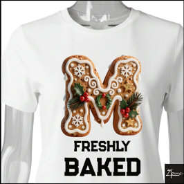 Camiseta Triblenda Galleta de Jengibre Navidad Letra Inicial M