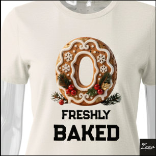 Camiseta Triblenda Galleta de Jengibre Navidad Letra Inicial O