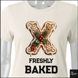 Camiseta Triblenda Galleta de Jengibre Navidad Letra Inicial X