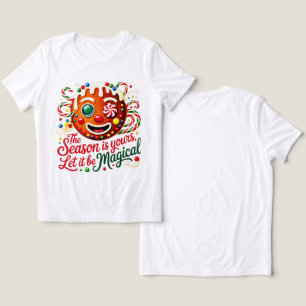 Camiseta Triblenda Galleta mágica de jengibre para mujeres, festiva y