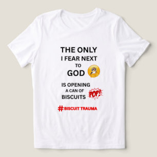 CAMISETA TRIBLENDA GALLETAS DE MIEDO, HUMOR DE COMIDA GRÁFICA BLANCA 