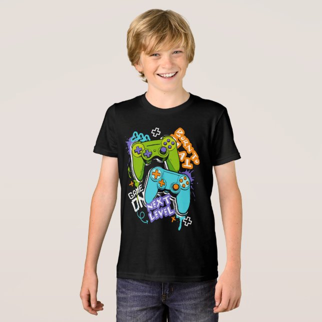 Camiseta Triblenda Game controllers Graffiti  Gaming Born To Play  (Anverso Completo)