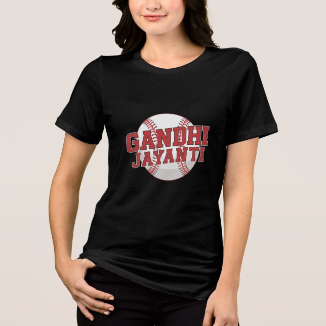 Camiseta Triblenda Gandhi Jayanti Baseball (Anverso)
