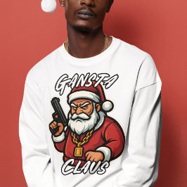 Camiseta Triblenda Gangsta Claus mit Pistole