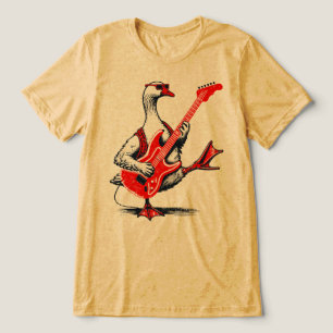 Camiseta Triblenda Ganso Rockstar Genial Tocando Guitarra Eléctrica R