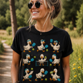 Camiseta Triblenda Ganso Tonto Jugando Pickleball con Estilo de Hilo