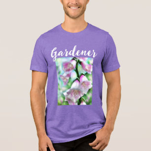Camiseta Triblenda Gardener Foxglove Flores Pintando Art Floral Rosa