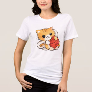 Camiseta Triblenda Gatito Adorable con Estambre