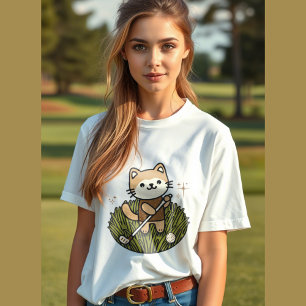 Camiseta Triblenda gatito adorable jugando al ilustracion de golf