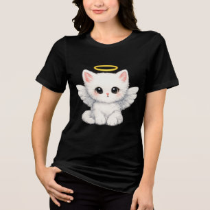Camiseta Triblenda Gatito Ángel Agua Acuarela