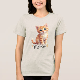 Camiseta Triblenda Gatito Geométrico