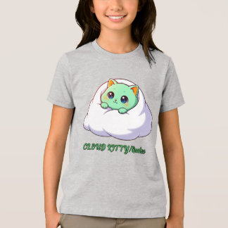 Camiseta Triblenda Gatito Kawaii Menta Lindo en Nube