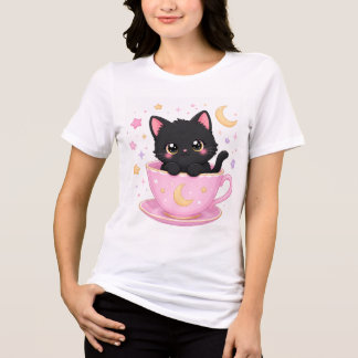 Camiseta Triblenda gatito lindo en taza