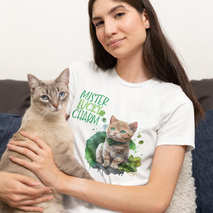 Camiseta Triblenda Gatito naranja Sr. Amuleto de la Suerte de San Pat