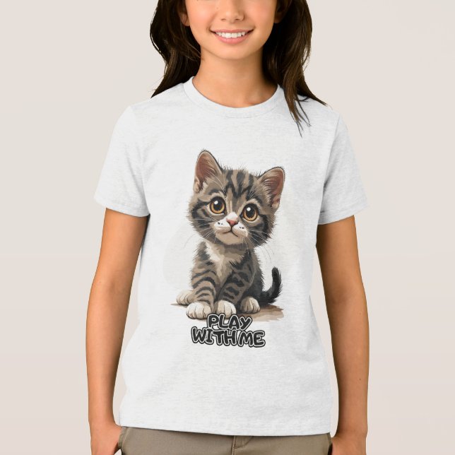 Camiseta Triblenda Gatito que derrite el corazón (Anverso)