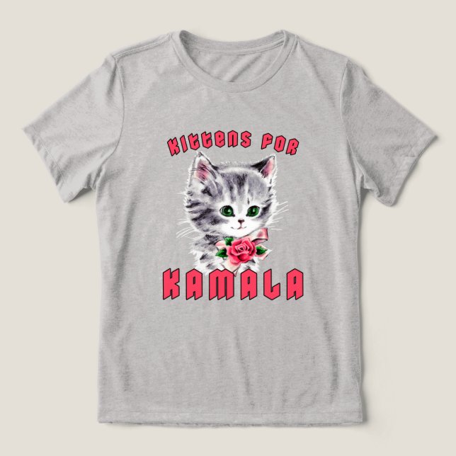 Camiseta Triblenda Gatitos para Kamala (Diseño delantero )