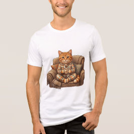 Camiseta Triblenda Gato Acogedor en el Tiempo de Té