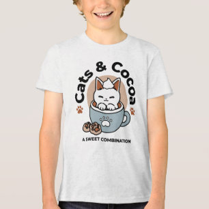 Camiseta Triblenda Gato adorable en diseño de vacaciones de peluche -