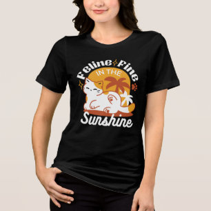 Camiseta Triblenda Gato Adorable relajante al sol - Mascota de verano