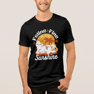 Camiseta Triblenda Gato Adorable relajante al sol - Mascota de verano