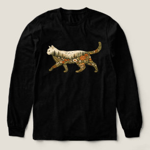 Camiseta Triblenda Gato Boho Floral — Amante de los Gatos con Plantas