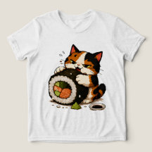 Gato Calico Gruñón Amante del Sushi 