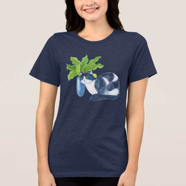 Camiseta Triblenda Gato con verduras (Anverso)