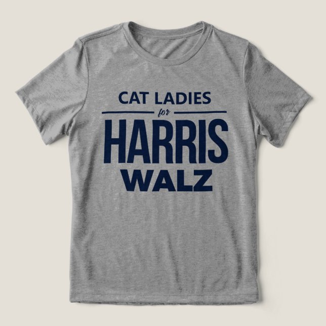 Camiseta Triblenda Gato Damas para Harris Walz (Diseño delantero )