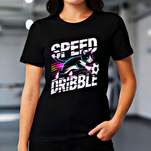 Camiseta Triblenda Gato de Fútbol Caprichoso para Mujeres