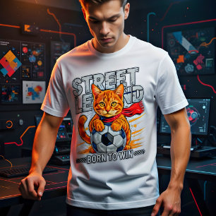 Camiseta Triblenda Gato de fútbol divertido, regalo de leyenda callej