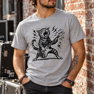 Camiseta Triblenda Gato de Heavy Metal, Rock On